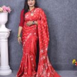 Silk Hater Kajer Red Color Saree