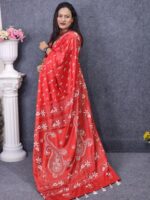 Silk Hater Kajer Red Color Saree - Image 2