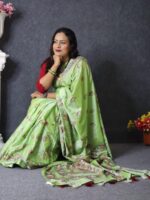 Exclusive Light Lemon Color Silk Saree - Image 3