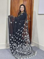 Z-Black Georgette Designer Saree - Image 3