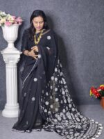 Z-Black Georgette Designer Saree - Image 2