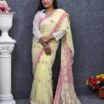 Ghee Hand Stitch Georgette Saree