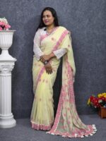 Ghee Hand Stitch Georgette Saree