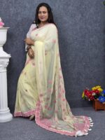 Ghee Hand Stitch Georgette Saree - Image 2