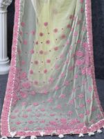 Ghee Hand Stitch Georgette Saree - Image 3