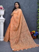 Designer Moslin Saree With Hand Work-For Ledis - Image 4