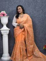 Designer Moslin Saree With Hand Work-For Ledis