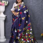 Blue Hand Work Cotton Trendy Saree