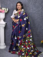 Blue Hand Work Cotton Trendy Saree