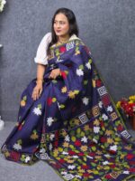 Blue Hand Work Cotton Trendy Saree - Image 2