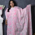 Pink Color Muslin Dress For Women