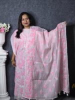 Pink Color Muslin Dress For Women