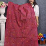 Matte Magenta Orna Design On Cotton