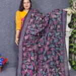 হাতের কাজের কালো সুতি ওড়না ডিজাইন