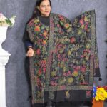 kantha work black dress