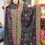 Hand Work Jamdani Unstitch Black Dress