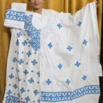White colour Gujarati unstitched dress