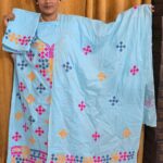 Sky blue Gujarati dress